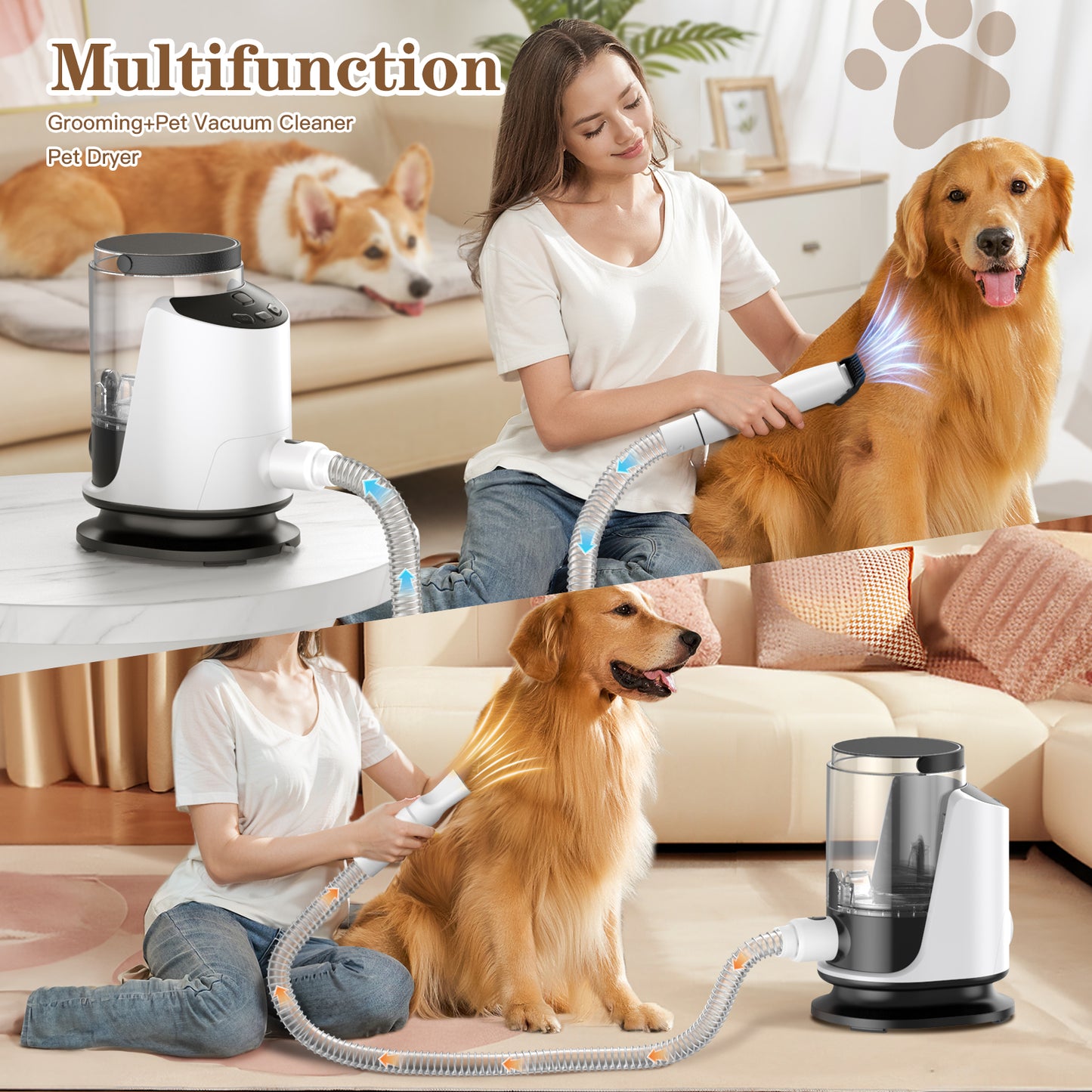 Pet Grooming Vacuum & Dryer Kit - 3L Canister Canister