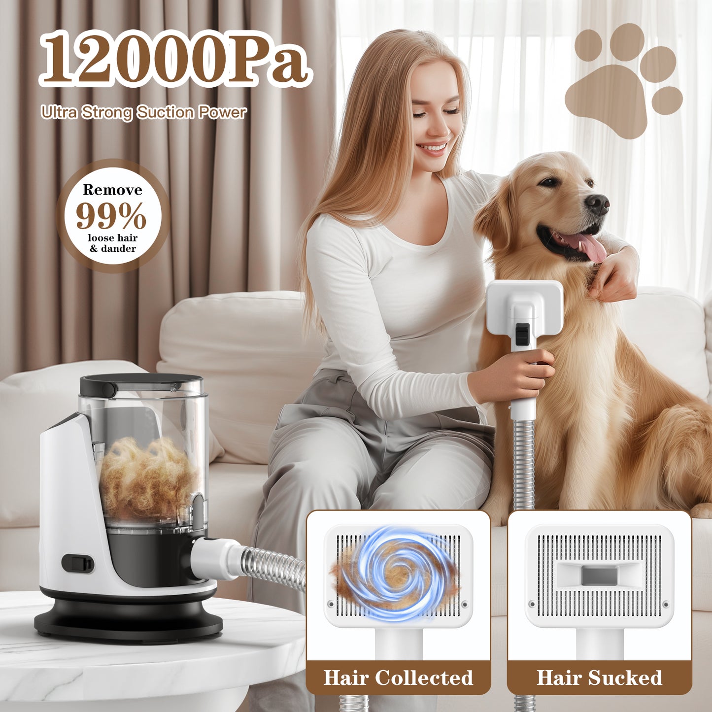 Pet Grooming Vacuum & Dryer Kit - 3L Canister Canister